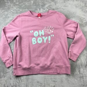 Disney Mickey Mouse Pink Pullover Sweatshirt Women's XL